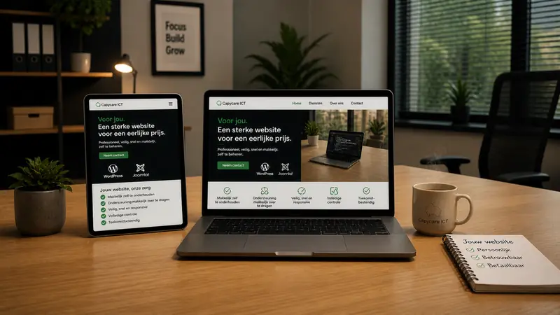 Persoonlijke website, ontwikkeld,  onderhoudbaar en geschikt voor ieder apparaat